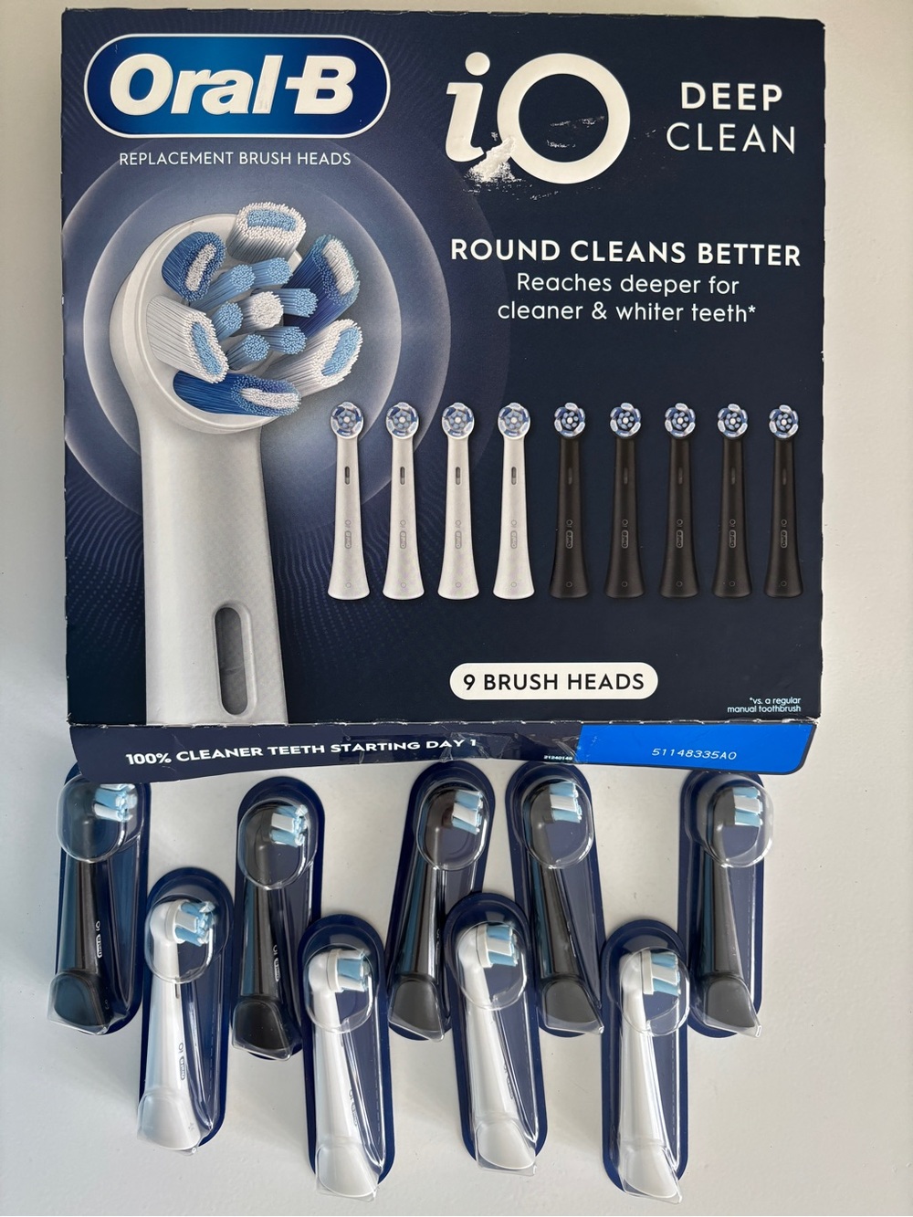 Oral-B iO Deep Clean Replacement Toothbrush Heads 4/White & 5/Black New Open Box - Picture 5 of 7